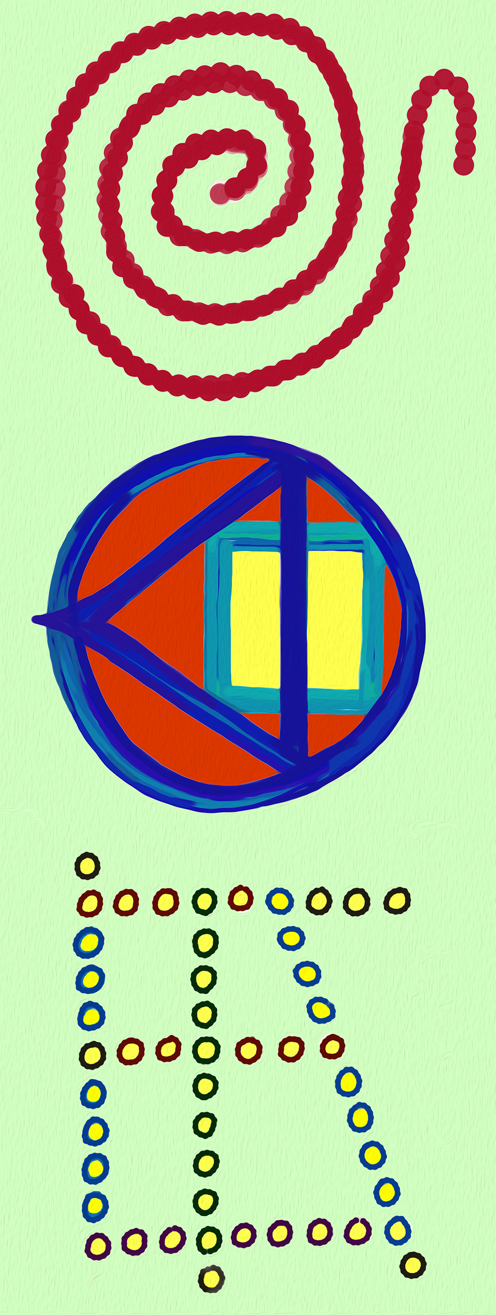 a Bauhaus Trinity created at Corvus Studio in the Ozark Highlands of western Arkansas intended to express a Flat Screen Era's homage to the not-forgotten German/Czech movement of the early Twentieth Century